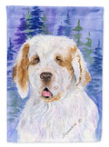 Clumber Spaniel House Flag 28x40 Porch Sleeve Pole Decorative Outside Yard Banner Artwork Wall Hanging, Polyester