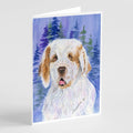 Clumber Spaniel Greeting Cards Pack of 8 Blank Cards with Envelopes Whimsical A7 Size 5x7