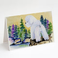 Bichon Frise Greeting Cards Pack of 8 Blank Cards with Envelopes Whimsical A7 Size 5x7