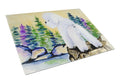 Bichon Frise Cutting Board Tempered Glass Kitchen Cutting Surface, Heat Resistant Chopping, Non-Slip Feet, Food Prep & Serving