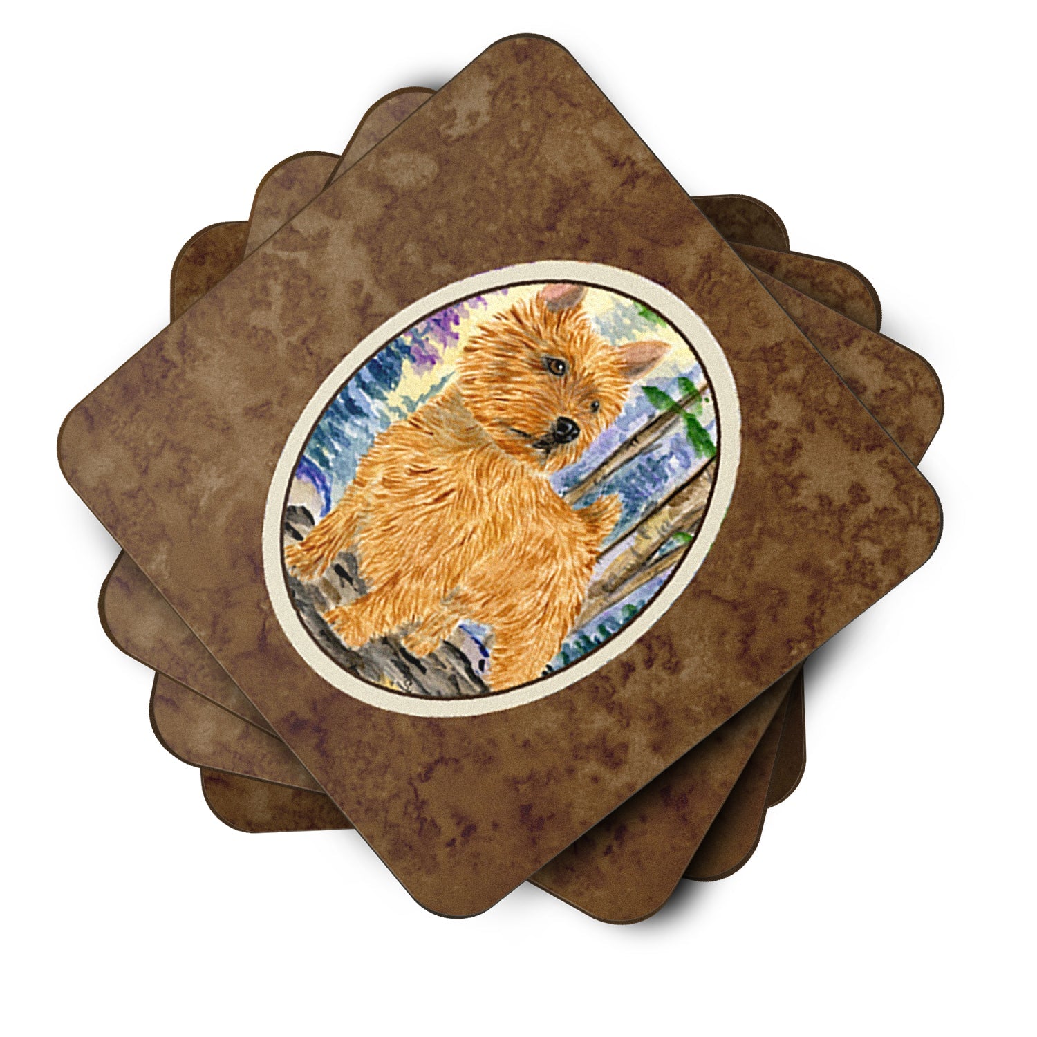 Norwich Terrier Foam Coasters Set of 4 Cup Coasters for Indoor Outdoor, Tabletop Protection, Anti Slip, Mouse pad Material