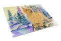 Norwich Terrier Cutting Board Tempered Glass Kitchen Cutting Surface, Heat Resistant Chopping, Non-Slip Feet, Food Prep & Serving