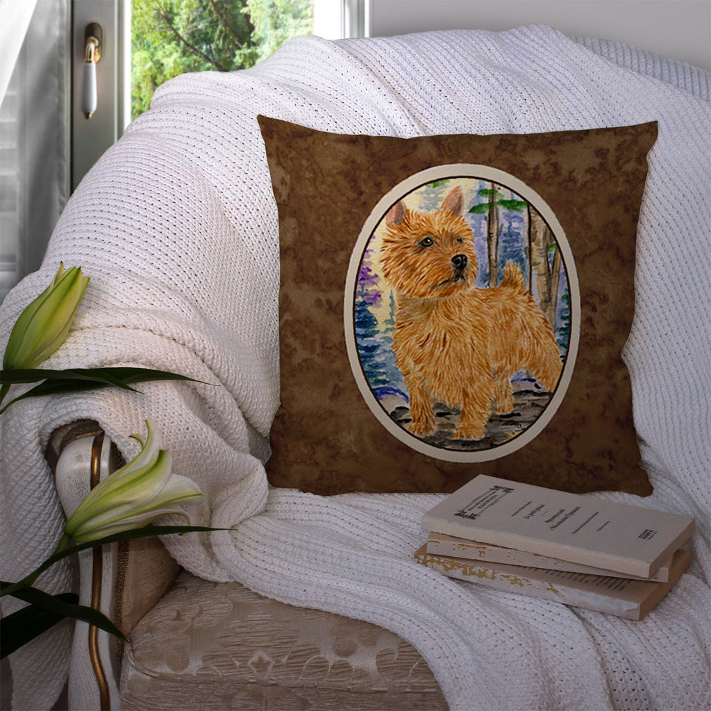 Norwich Terrier Decorative Throw Pillow 14x14 Indoor Outdoor Accent Cushion, Fabric Cover with Insert for Sofa, Bed, Porch & Living Room