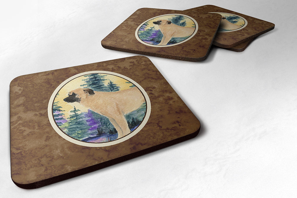 Anatolian Shepherd Foam Coasters Set of 4 Cup Coasters for Indoor Outdoor, Tabletop Protection, Anti Slip, Mouse pad Material