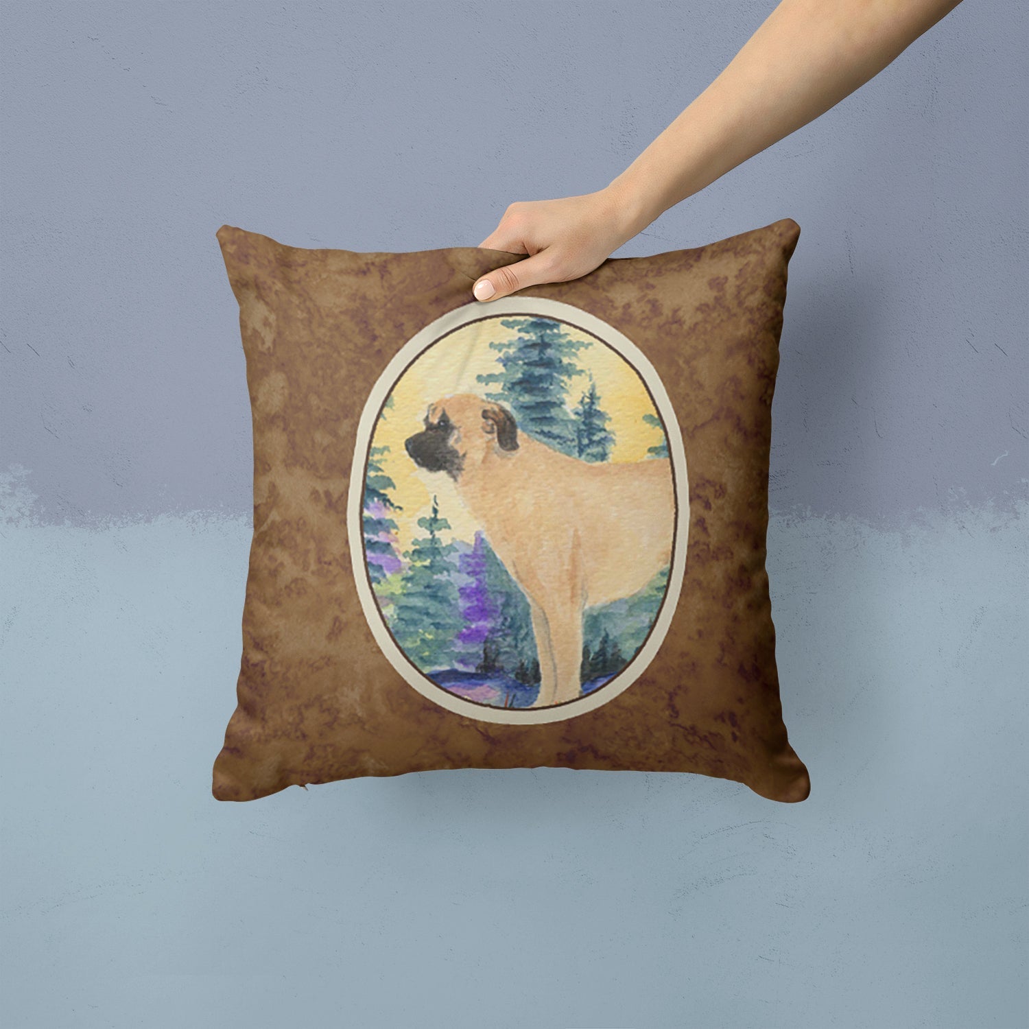 Anatolian Shepherd Decorative Throw Pillow 14x14 Indoor Outdoor Accent Cushion, Fabric Cover with Insert for Sofa, Bed, Porch & Living Room