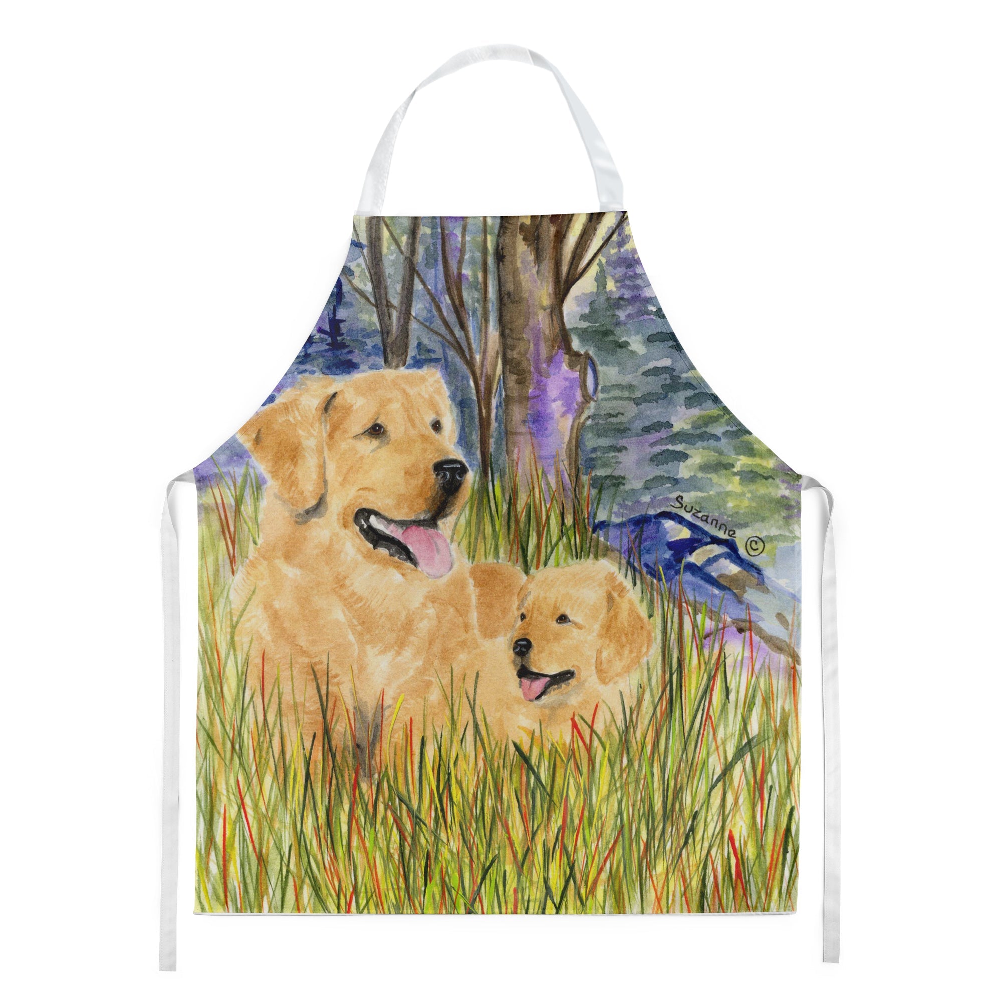 Golden Retriever Apron Cooking Kitchen Server Baking Crafts Gardening for Adult Women Men, Unisex, Large, Multicolor