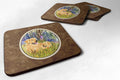 Golden Retriever Foam Coasters Set of 4 Cup Coasters for Indoor Outdoor, Tabletop Protection, Anti Slip, Mouse pad Material
