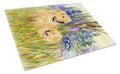 Golden Retriever Cutting Board Tempered Glass Kitchen Cutting Surface, Heat Resistant Chopping, Non-Slip Feet, Food Prep & Serving