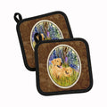 Golden Retriever Pot Holder Set of 2 Heat Resistant Quilted Hot Pads 7.5 x 7.5 Inch, Insulated Kitchen Trivets for Cooking & Baking