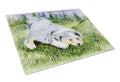 Australian Shepherd Cutting Board Tempered Glass Kitchen Cutting Surface, Heat Resistant Chopping, Non-Slip Feet, Food Prep & Serving