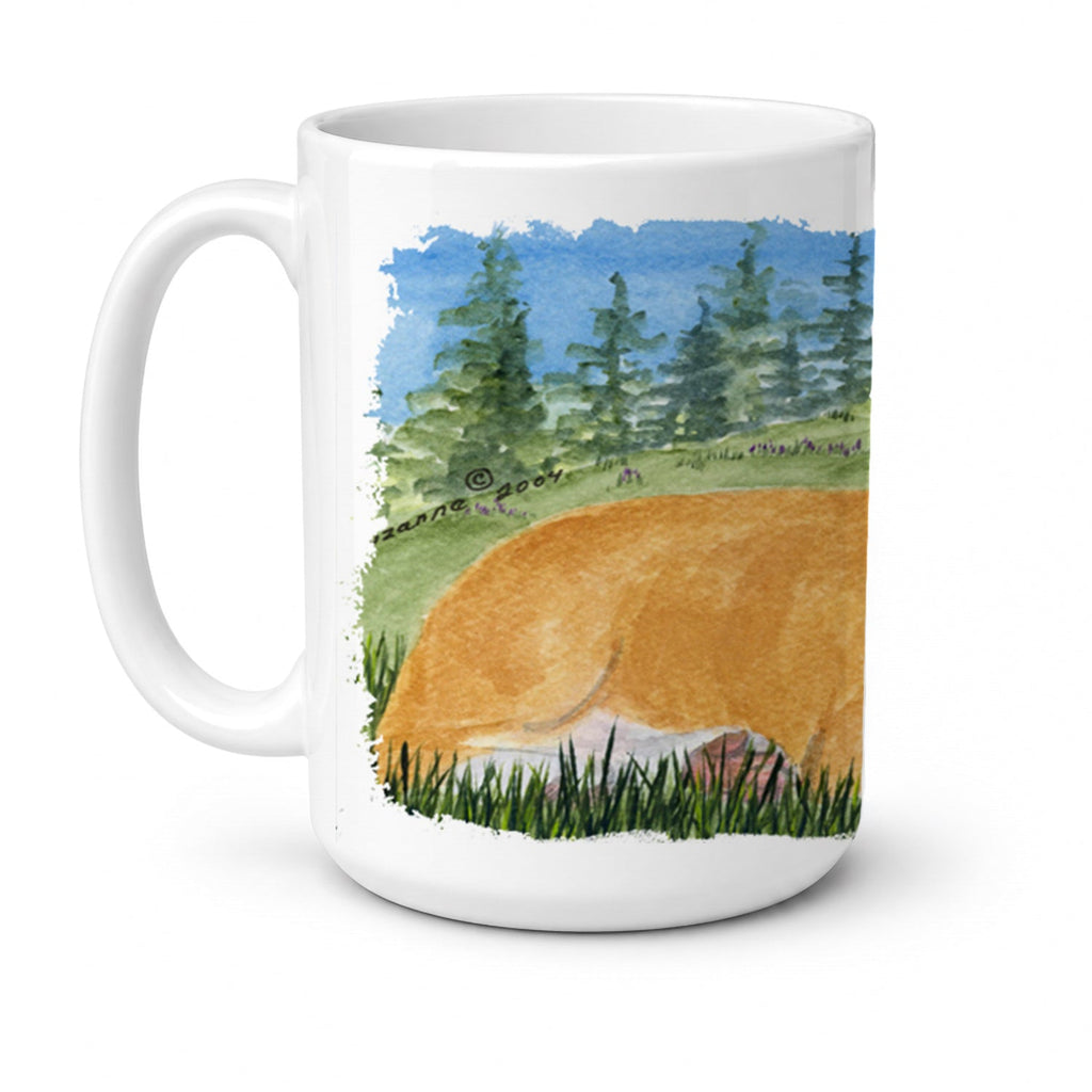 Basenji Ceramic Coffee Mug 15 oz Decorative Large C Handle Mug Cup for Tea, Cocoa Hot Chocolate