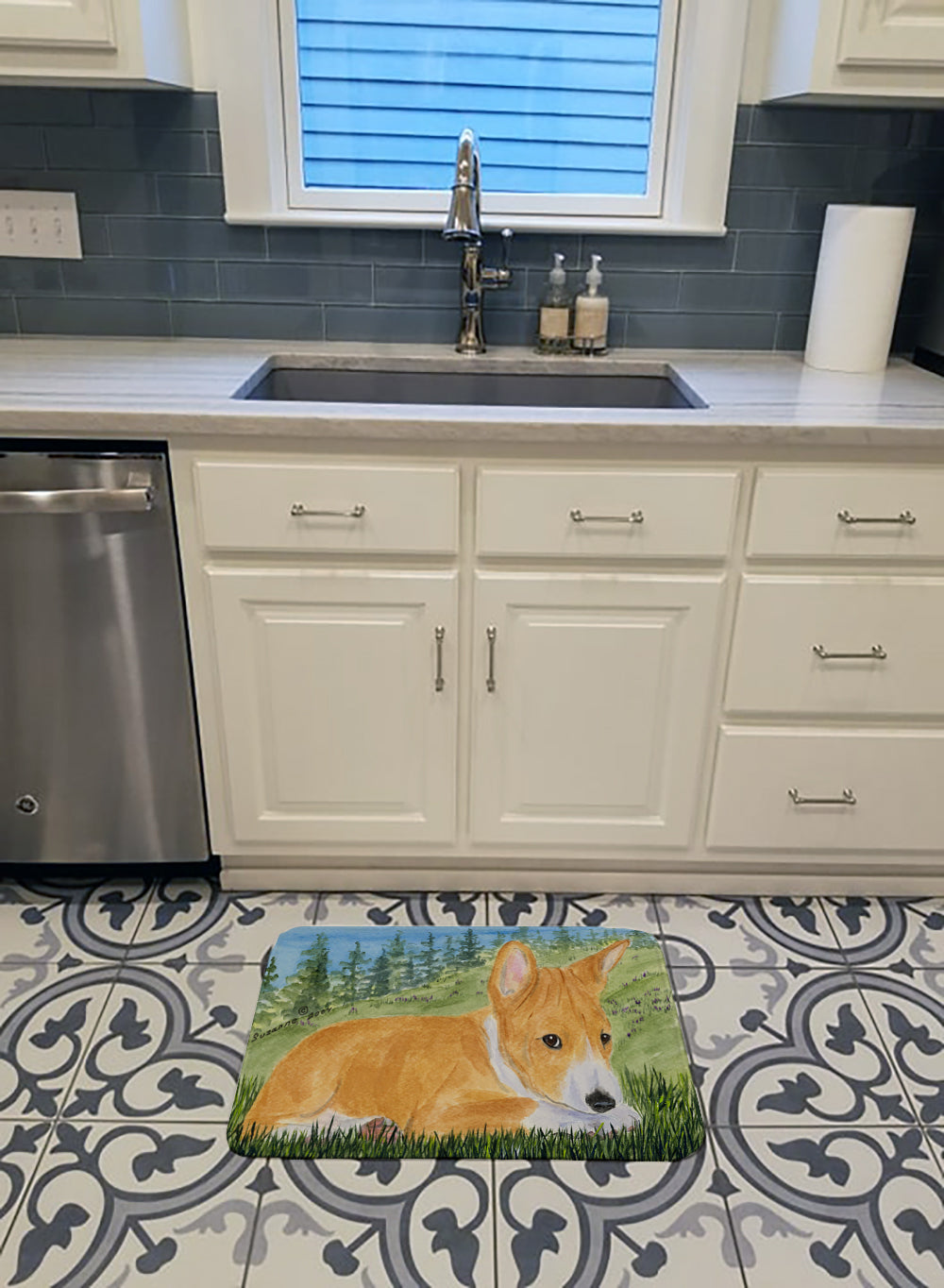Basenji Memory Foam Kitchen Mat Machine Washable Anti-Fatigue Cushion Comfort Bath or Kitchen Rug