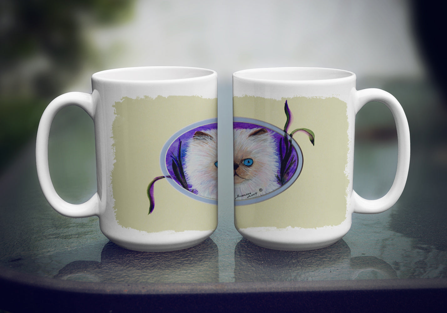 Cat Ceramic Coffee Mug 15 oz Decorative Large C Handle Mug Cup for Tea, Cocoa Hot Chocolate
