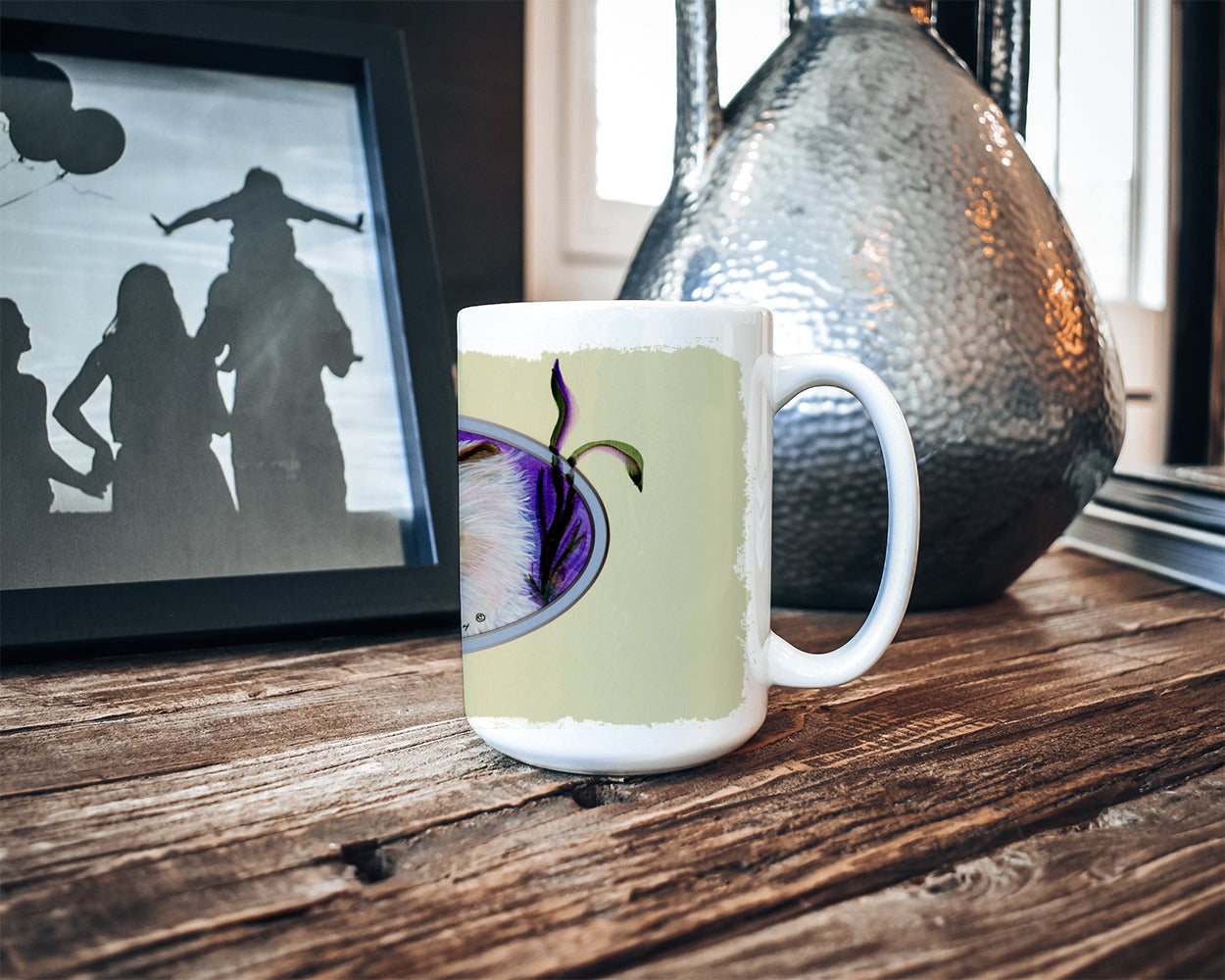 Cat Ceramic Coffee Mug 15 oz Decorative Large C Handle Mug Cup for Tea, Cocoa Hot Chocolate