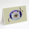 Cat Greeting Cards Pack of 8 Blank Cards with Envelopes Whimsical A7 Size 5x7