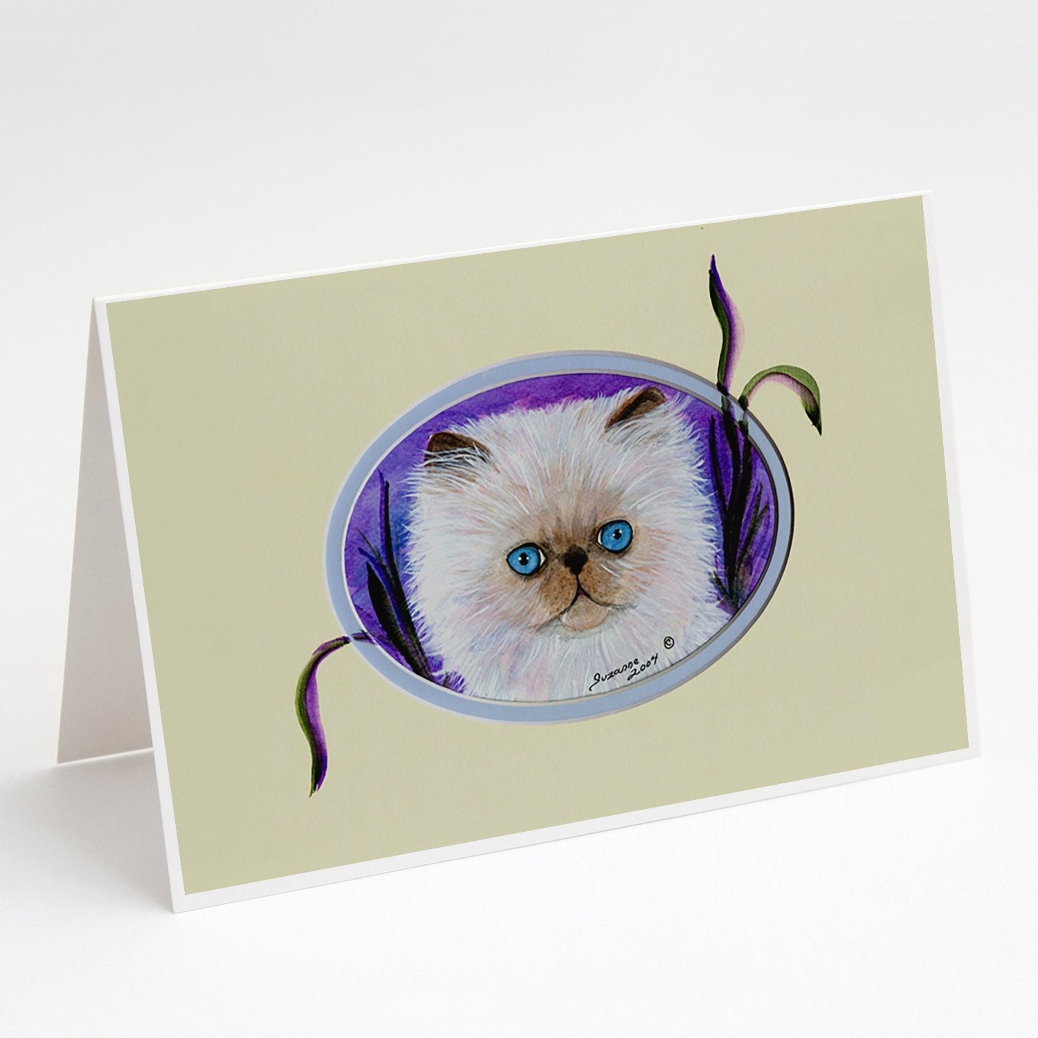Cat Greeting Cards Pack of 8 Blank Cards with Envelopes Whimsical A7 Size 5x7