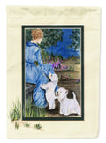 Lady with her  Westie House Flag 28x40 Porch Sleeve Pole Decorative Outside Yard Banner Artwork Wall Hanging, Polyester