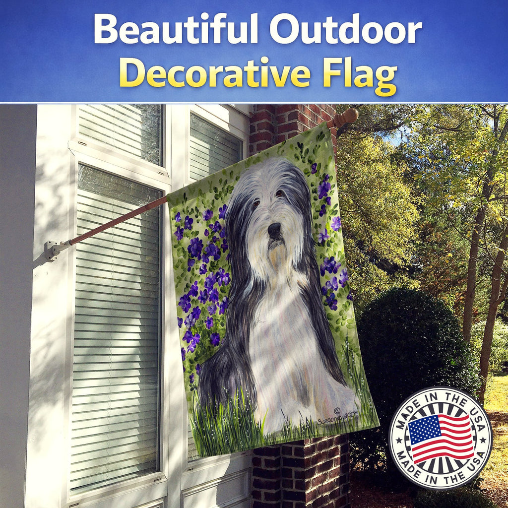Bearded Collie House Flag 28x40 Porch Sleeve Pole Decorative Outside Yard Banner Artwork Wall Hanging, Polyester