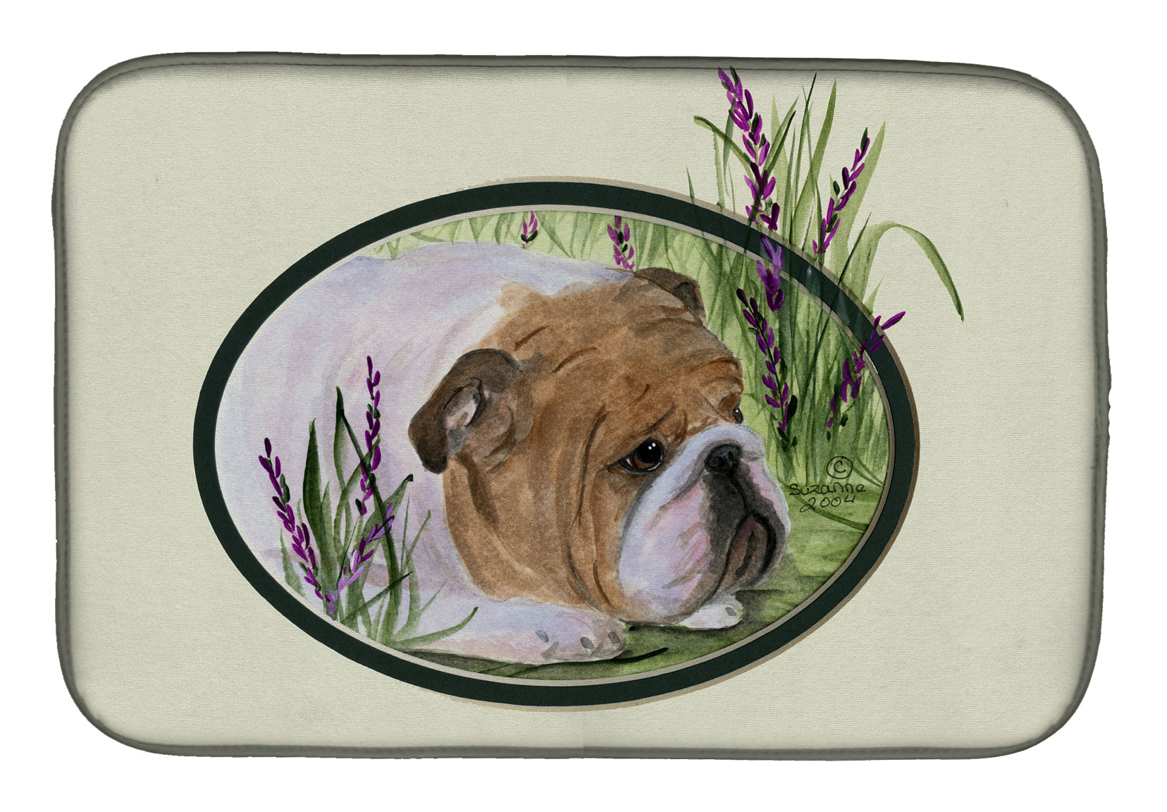 English Bulldog Dish Drying Mat Absorbent Dish Drying Mat Pad for Kitchen Counter Dish Drainer Mat for Countertop, 14 x 21", Multicolor