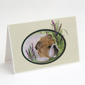 English Bulldog Greeting Cards Pack of 8 Blank Cards with Envelopes Whimsical A7 Size 5x7
