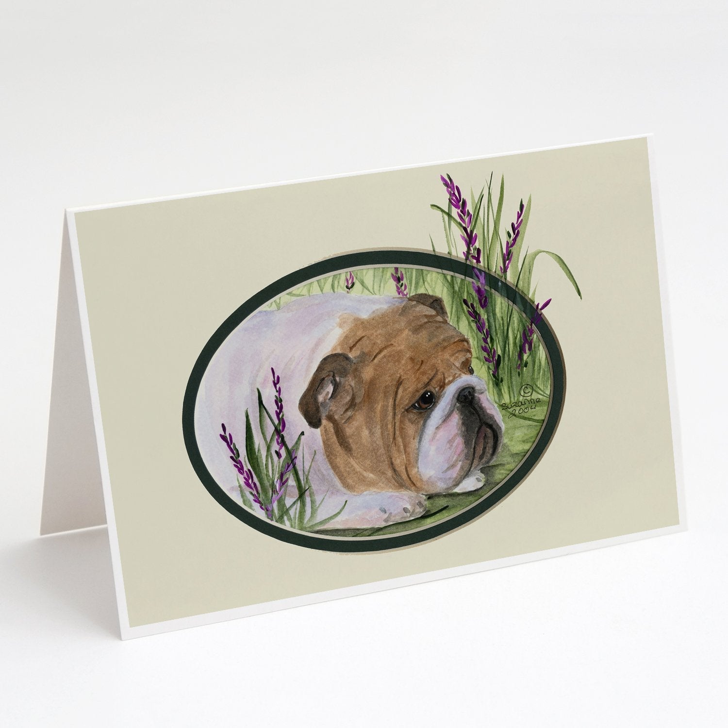 English Bulldog Greeting Cards Pack of 8 Blank Cards with Envelopes Whimsical A7 Size 5x7