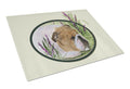 English Bulldog Cutting Board Tempered Glass Kitchen Cutting Surface, Heat Resistant Chopping, Non-Slip Feet, Food Prep & Serving
