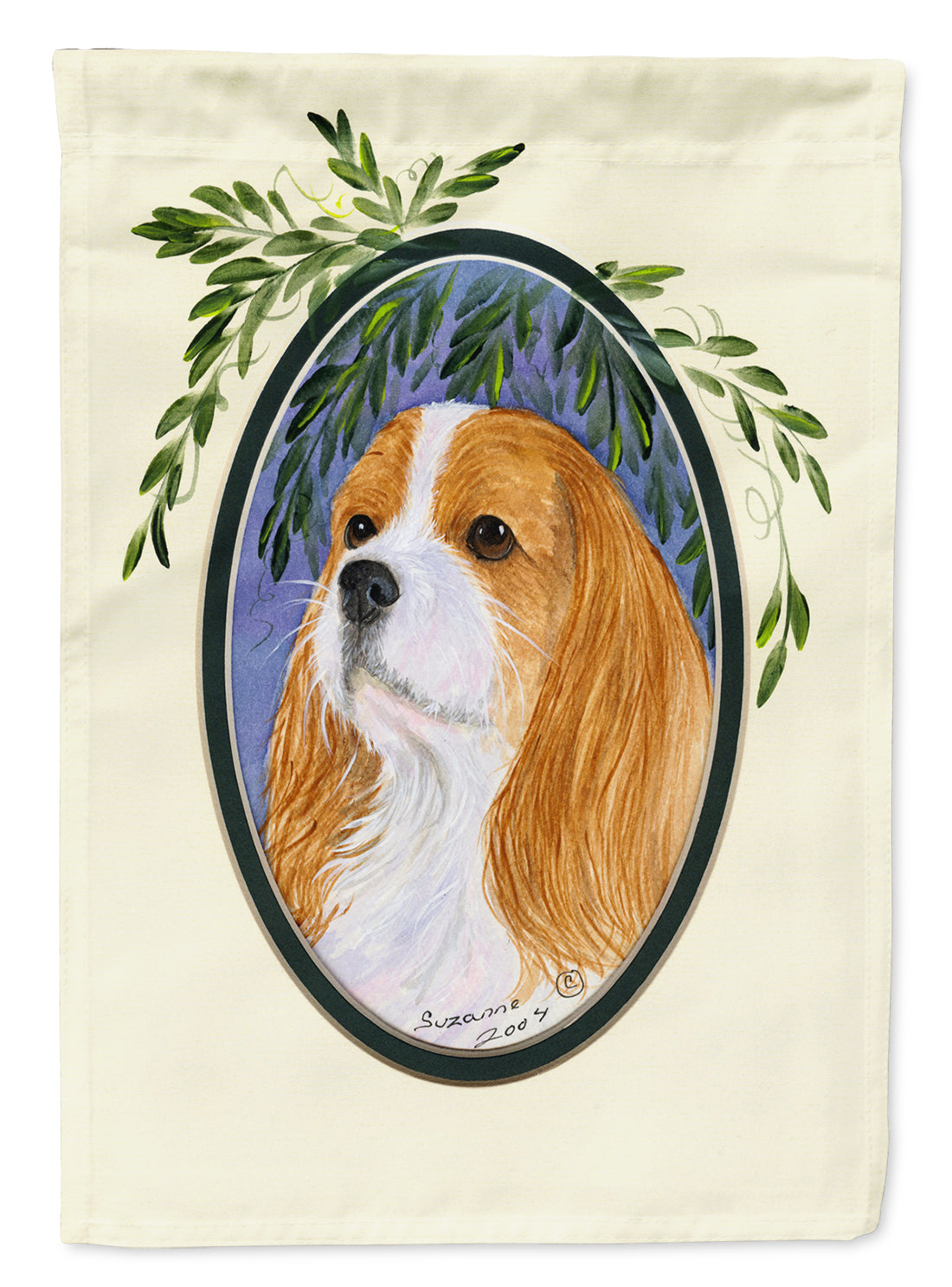 Cavalier Spaniel House Flag 28x40 Porch Sleeve Pole Decorative Outside Yard Banner Artwork Wall Hanging, Polyester