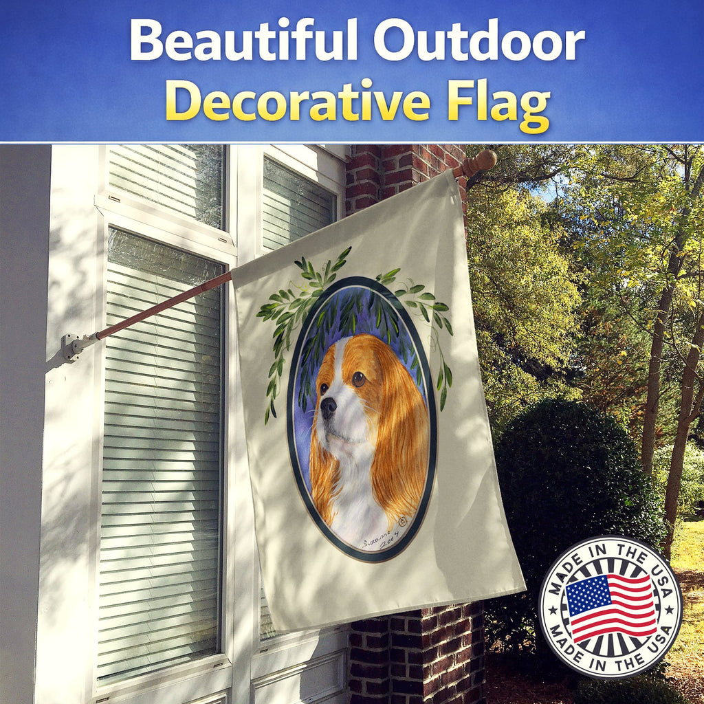 Cavalier Spaniel House Flag 28x40 Porch Sleeve Pole Decorative Outside Yard Banner Artwork Wall Hanging, Polyester