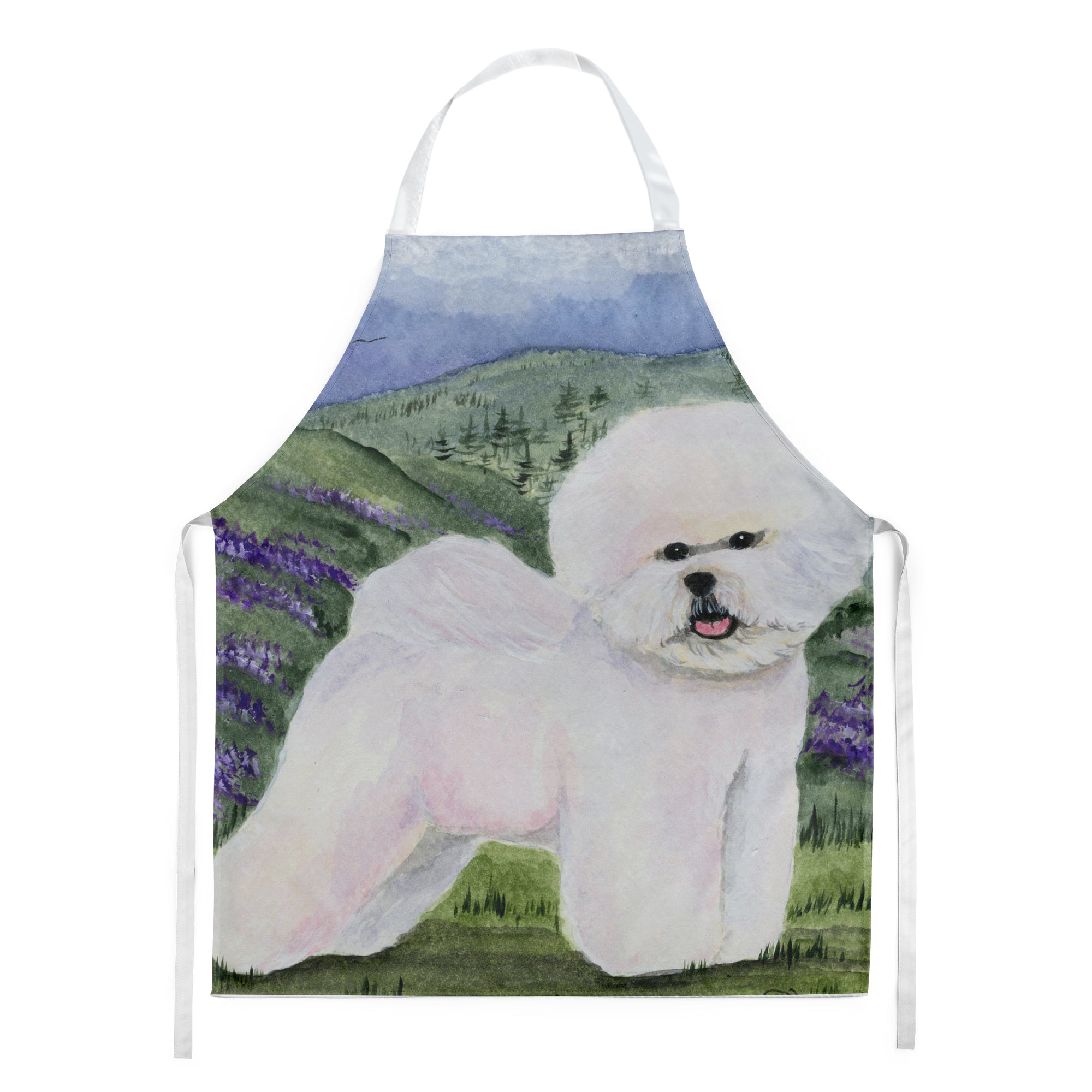 Bichon Frise Apron Cooking Kitchen Server Baking Crafts Gardening for Adult Women Men, Unisex, Large, Multicolor