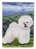 Bichon Frise House Flag 28x40 Porch Sleeve Pole Decorative Outside Yard Banner Artwork Wall Hanging, Polyester