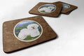 Bichon Frise Foam Coasters Set of 4 Cup Coasters for Indoor Outdoor, Tabletop Protection, Anti Slip, Mouse pad Material