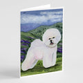Bichon Frise Greeting Cards Pack of 8 Blank Cards with Envelopes Whimsical A7 Size 5x7