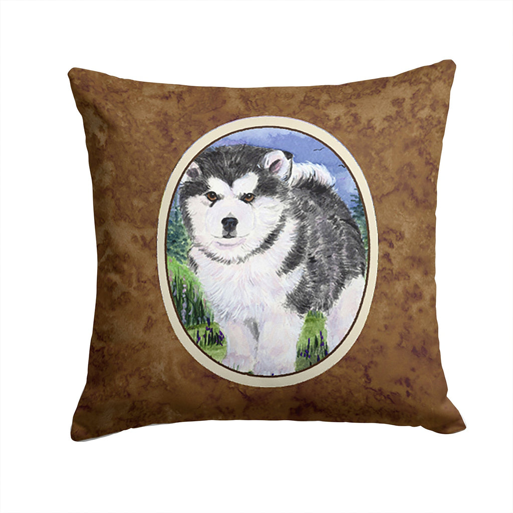 Alaskan Malamute Decorative Throw Pillow 14x14 Indoor Outdoor Accent Cushion, Fabric Cover with Insert for Sofa, Bed, Porch & Living Room