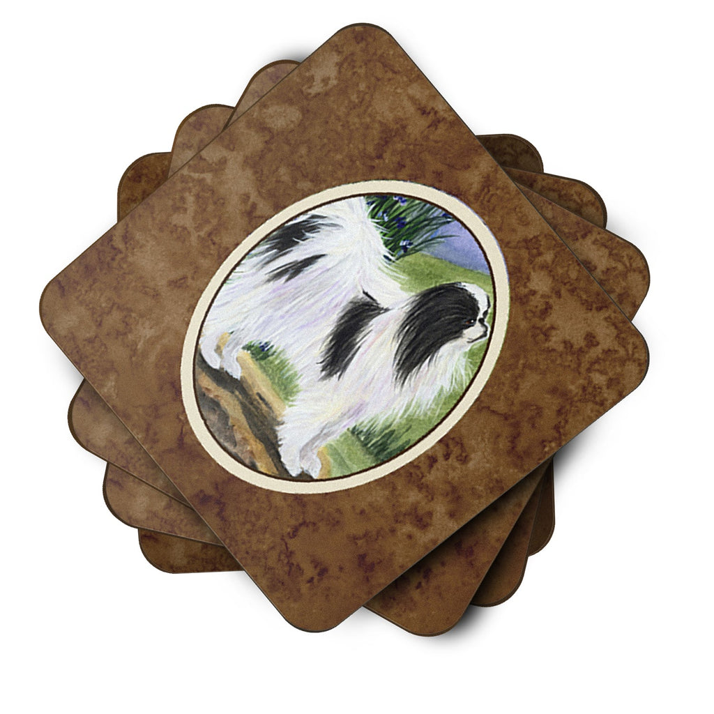 Japanese Chin Foam Coasters Set of 4 Cup Coasters for Indoor Outdoor, Tabletop Protection, Anti Slip, Mouse pad Material