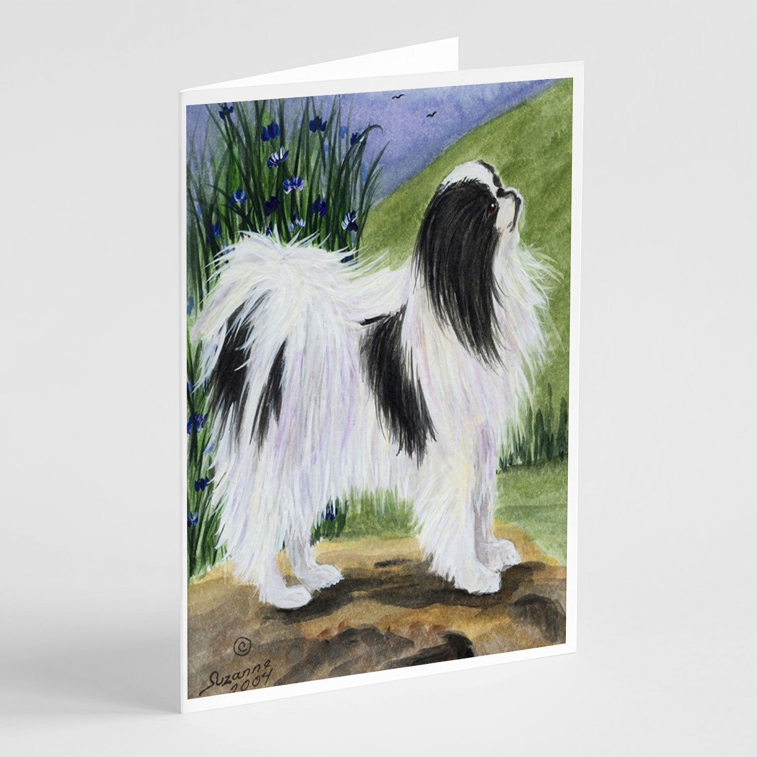 Japanese Chin Greeting Cards Pack of 8 Blank Cards with Envelopes Whimsical A7 Size 5x7