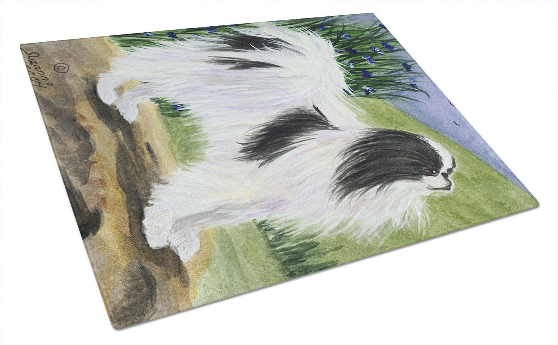 Japanese Chin Cutting Board Tempered Glass Kitchen Cutting Surface, Heat Resistant Chopping, Non-Slip Feet, Food Prep & Serving