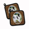 Japanese Chin Pot Holder Set of 2 Heat Resistant Quilted Hot Pads 7.5 x 7.5 Inch, Insulated Kitchen Trivets for Cooking & Baking