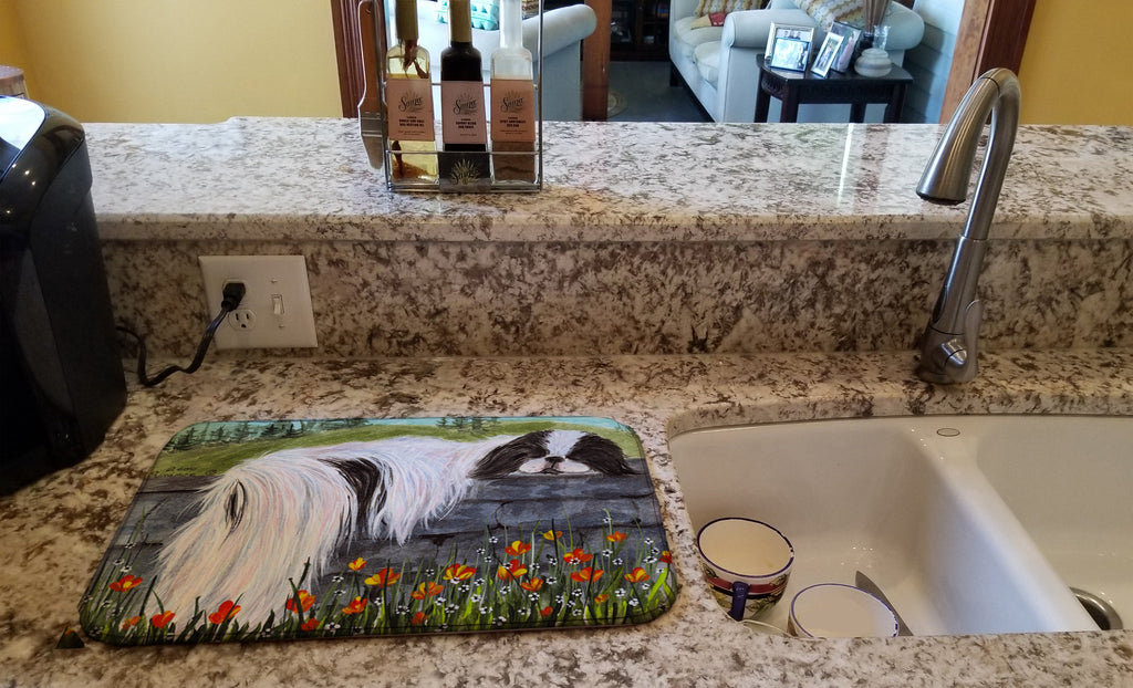 Japanese Chin Dish Drying Mat Absorbent Dish Drying Mat Pad for Kitchen Counter Dish Drainer Mat for Countertop, 14 x 21", Multicolor