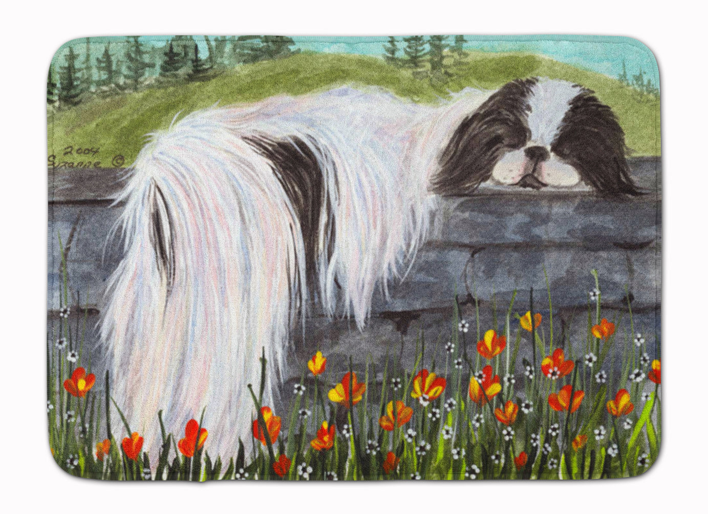 Japanese Chin Memory Foam Kitchen Mat Machine Washable Anti-Fatigue Cushion Comfort Bath or Kitchen Rug