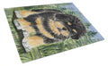 Tibetan Mastiff Cutting Board Tempered Glass Kitchen Cutting Surface, Heat Resistant Chopping, Non-Slip Feet, Food Prep & Serving