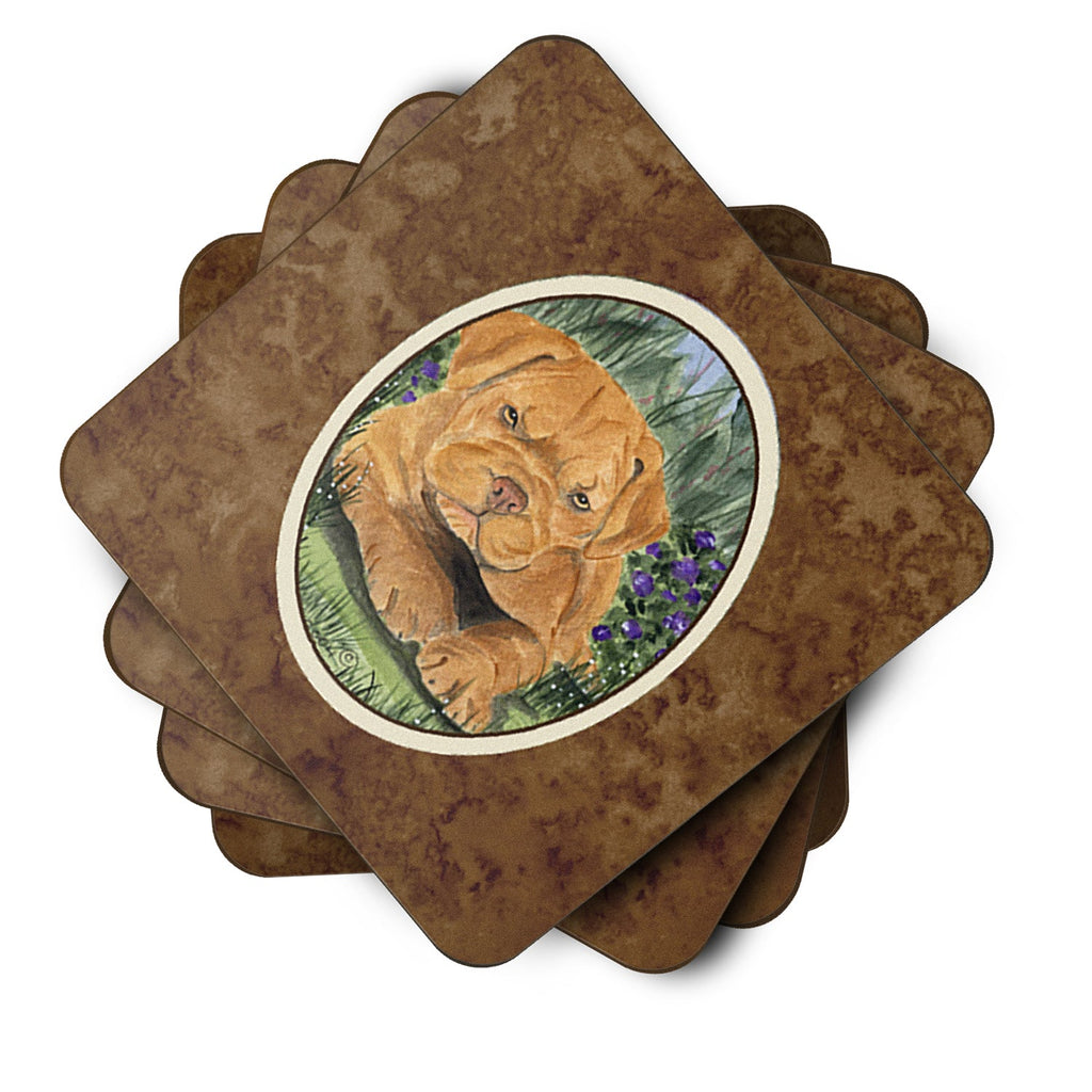 Dogue de Bordeaux Foam Coasters Set of 4 Cup Coasters for Indoor Outdoor, Tabletop Protection, Anti Slip, Mouse pad Material
