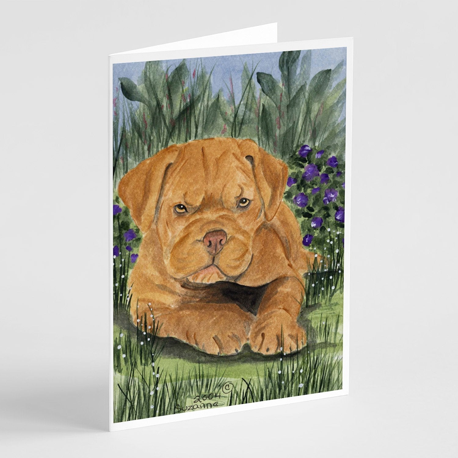 Dogue de Bordeaux Greeting Cards Pack of 8 Blank Cards with Envelopes Whimsical A7 Size 5x7