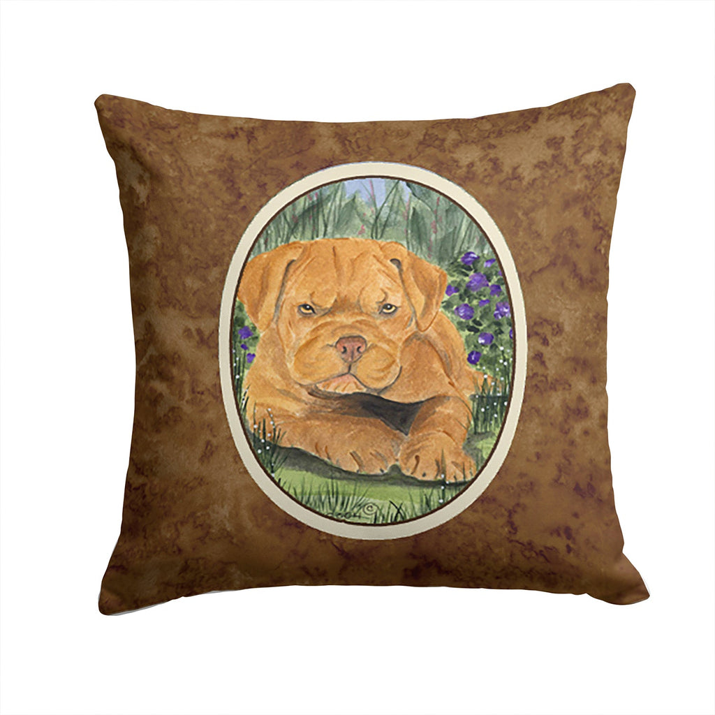 Dogue de Bordeaux Decorative Throw Pillow 14x14 Indoor Outdoor Accent Cushion, Fabric Cover with Insert for Sofa, Bed, Porch & Living Room
