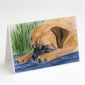 Bullmastiff Greeting Cards Pack of 8 Blank Cards with Envelopes Whimsical A7 Size 5x7