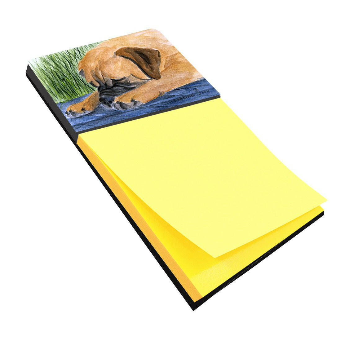 Bullmastiff Watercolor Sticky Note Holder Refillable Dispenser Desk Accessory 3x3 Pad Gift