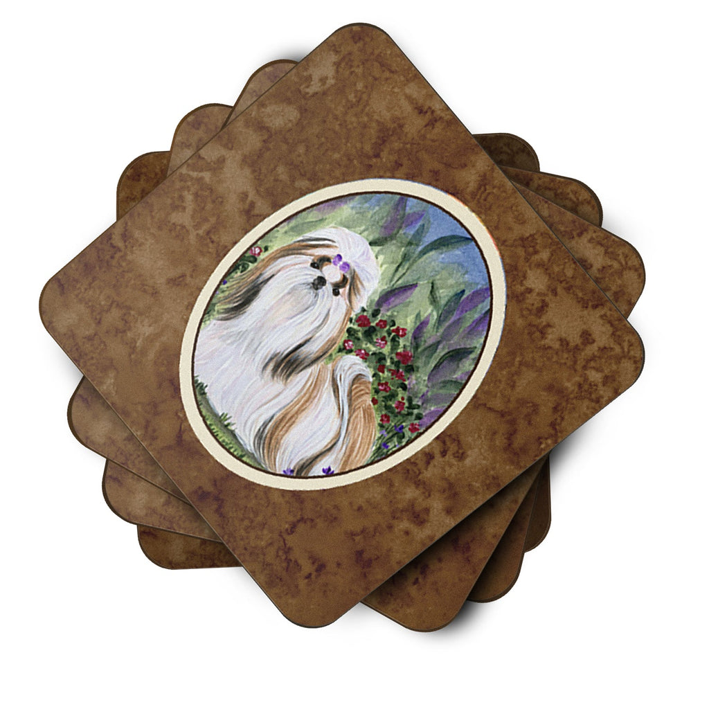 Shih Tzu Foam Coasters Set of 4 Cup Coasters for Indoor Outdoor, Tabletop Protection, Anti Slip, Mouse pad Material
