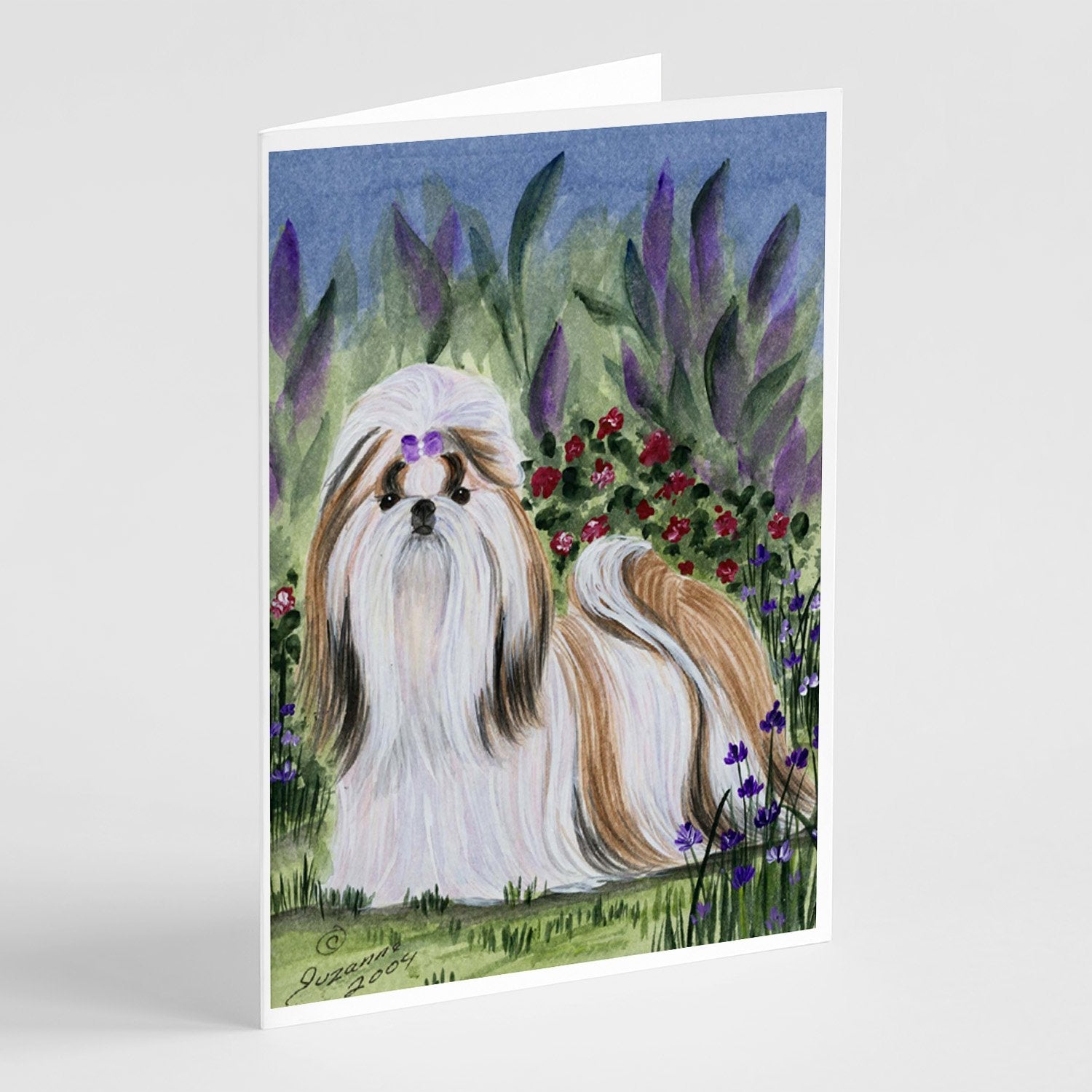 Shih Tzu Greeting Cards Pack of 8 Blank Cards with Envelopes Whimsical A7 Size 5x7