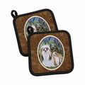Shih Tzu Pot Holder Set of 2 Heat Resistant Quilted Hot Pads 7.5 x 7.5 Inch, Insulated Kitchen Trivets for Cooking & Baking
