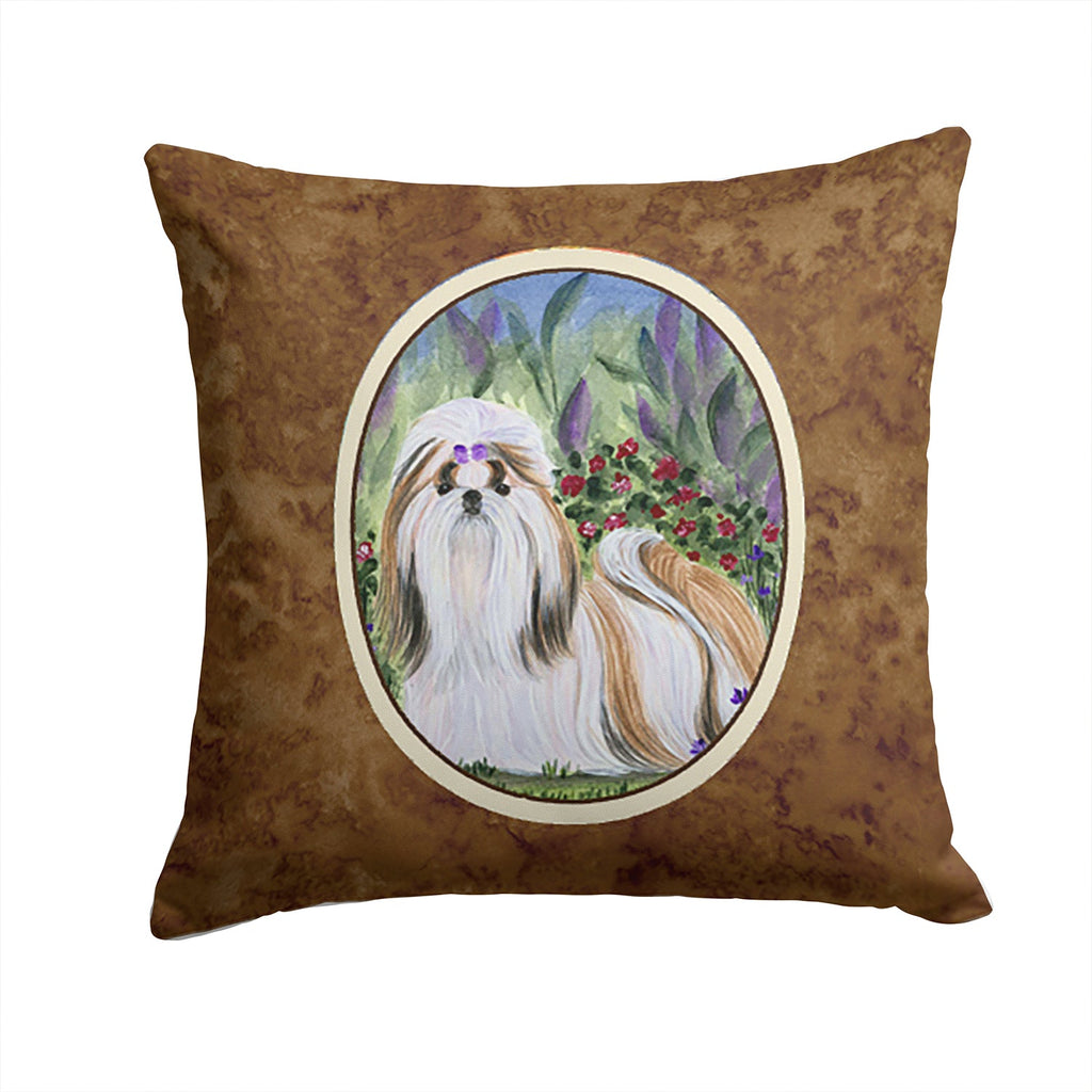 Shih Tzu Decorative Throw Pillow 14x14 Indoor Outdoor Accent Cushion, Fabric Cover with Insert for Sofa, Bed, Porch & Living Room