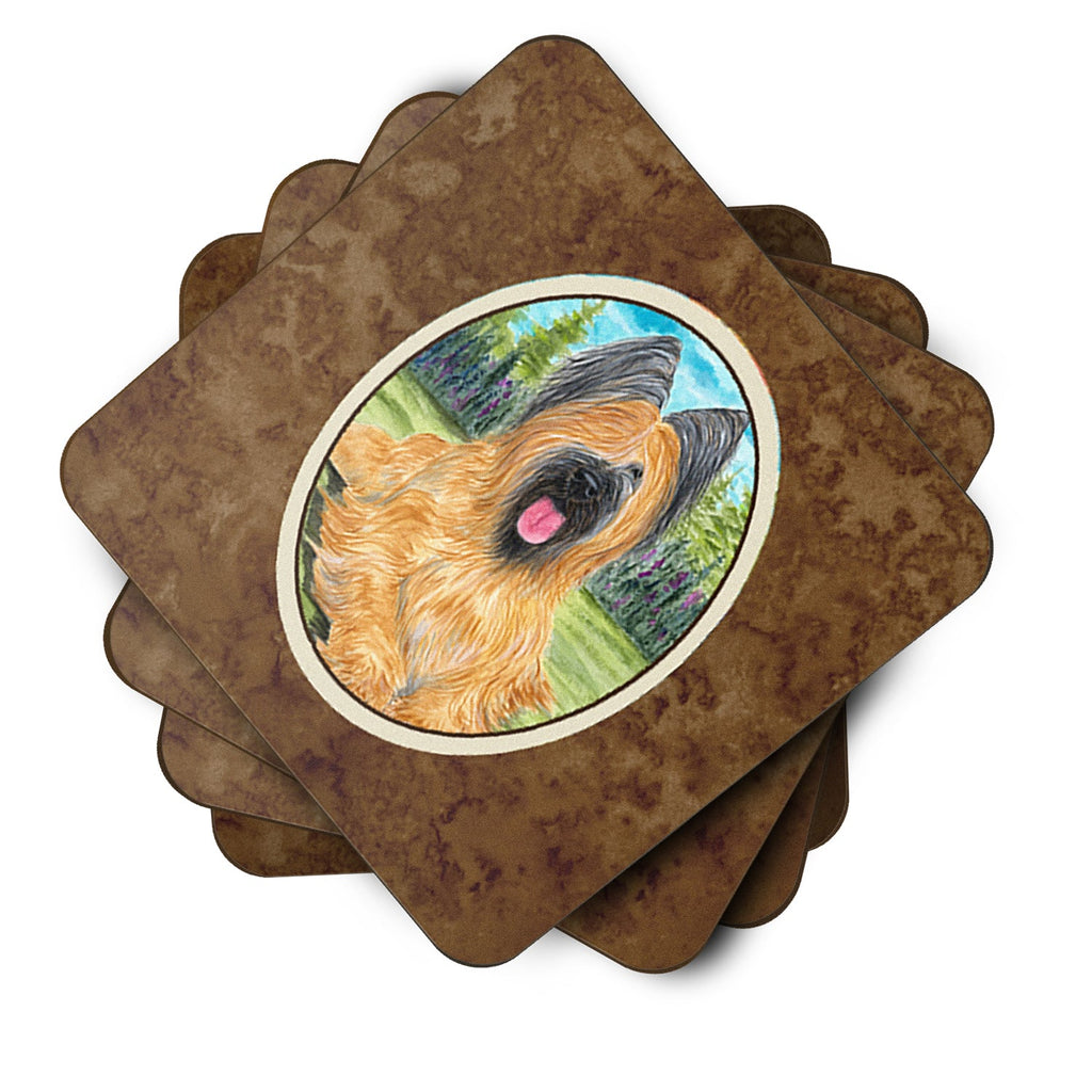 Briard Foam Coasters Set of 4 Cup Coasters for Indoor Outdoor, Tabletop Protection, Anti Slip, Mouse pad Material